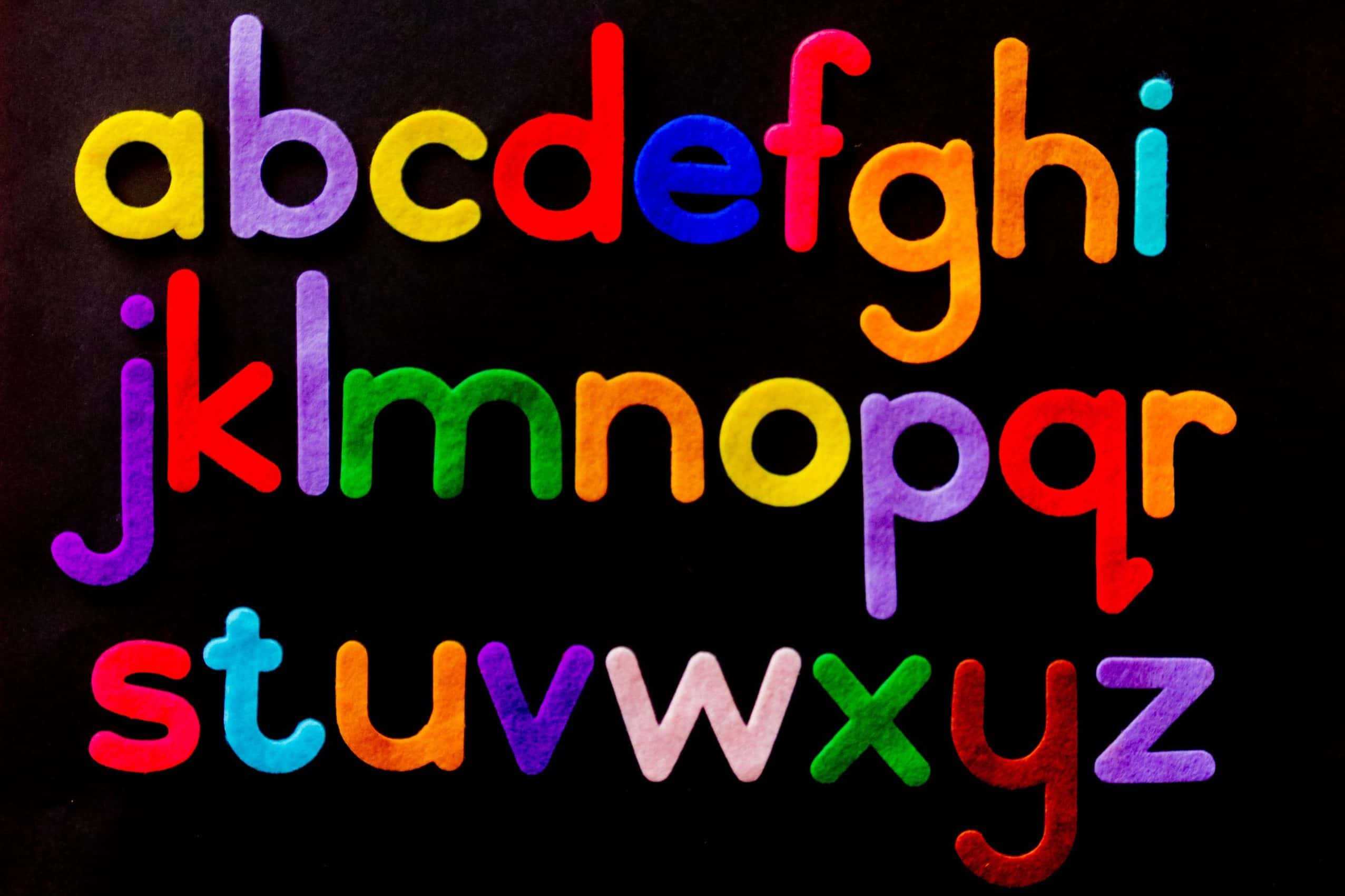 Filzbuchstaben des Alphabets